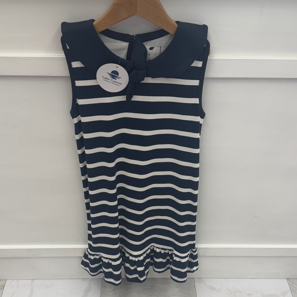 Navy and White Striped Kids Dress